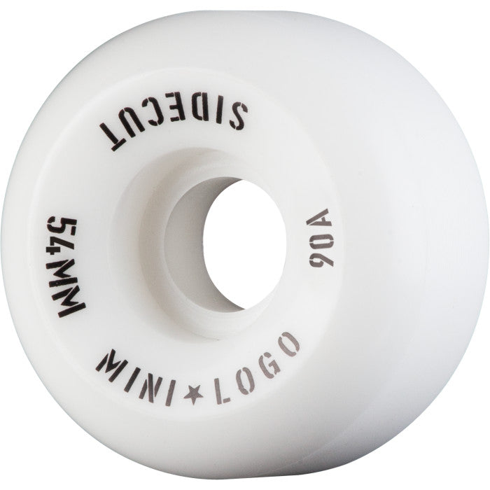 Mini Logo Wheel Hybrid Sidecut 90A White 4pk