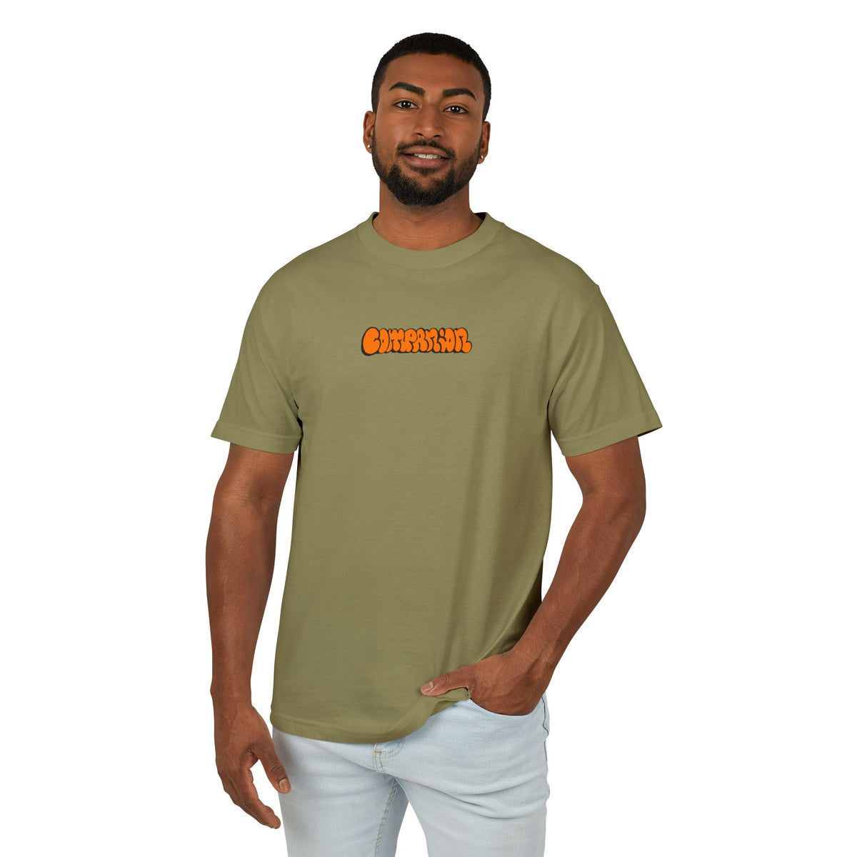 Companion Faded Heavyweight Tee - Orange Graffiti