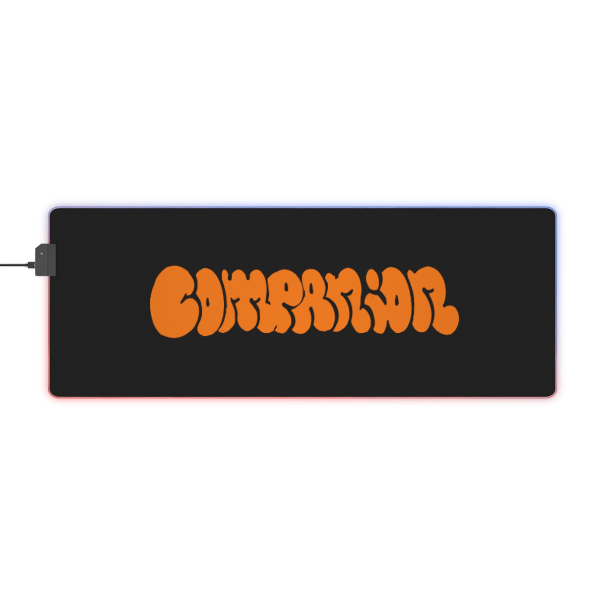 Companion Orange Graffiti LED Gaming Mouse Pad - RGB Edge Lighting