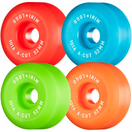 MINI LOGO SKATEBOARD WHEELS A-CUT  52MM 101A ASSORTED 4PK
