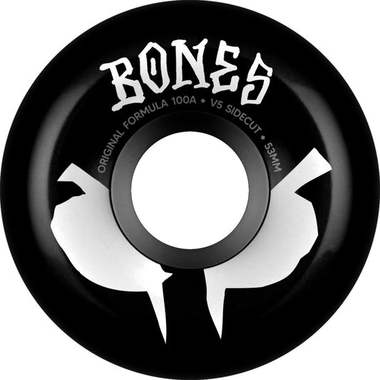 BONES WHEELS OG Formula Skateboard Wheels ORIGINAL FORMULA V5 SIDECUTS 100A BLK