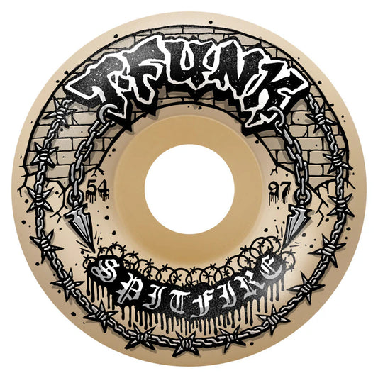 Spitfire Formula Four 97D T-Funk Raw Radial Full Skateboard Wheels - Natural